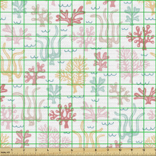Doğa Parça Kumaş Sevimli Güzel Yosun ve Alg Denizaltı Çizimleri