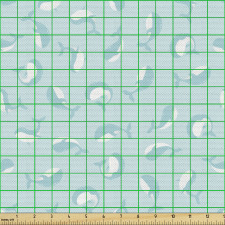 Siluet Parça Kumaş Komik ve Sevimli Yüzen Balinalar Deseni