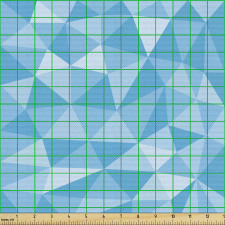 Geometrik Parça Kumaş Mavi Renkli Üçgenlerle Oluşan Soyut Çizim