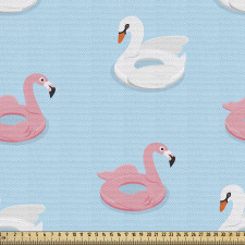 Havuz Parça Kumaş Flamingo ve Kuğu Şeklinde Yüzme Simidi Resmi
