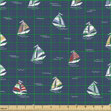 Tekne Parça Kumaş Denizde İlerleyen Çeşitli Yelkenli Çizimleri