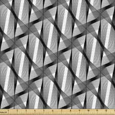 İllüzyon Parça Kumaş İnce Çizgiler ile Sanatsal Geometrik Desen