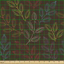 Romantik Parça Kumaş Zarif ve Güzel Çizgili Yaprak Desenleri