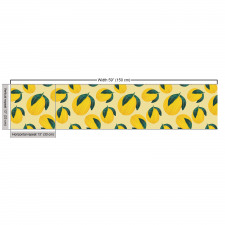 Modern Parça Kumaş Çizgiler ile Yapraklı Limonun Grafik Çizimi