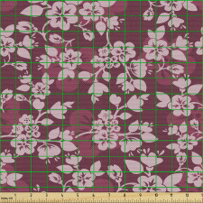 Çiçekli Parça Kumaş Bahar Bahçe Yapraklı Botanik Motifli Tasvir