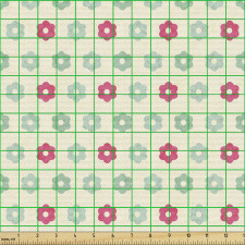 Retro Parça Kumaş Bahar Temalı Kesintisiz Minik Çiçek Başları 