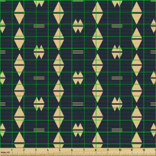 Geometrik Parça Kumaş Ters Düz Üçgenler ile Yatay Çizgiler