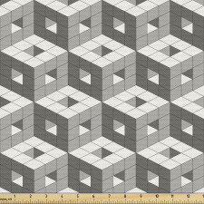 Geometrik Parça Kumaş Modern Tasarım Nötr Renklerde Soyut Şekil