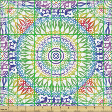 Boho Parça Kumaş Gökkuşağı Mandala Mozaik Bohem Modern Desen