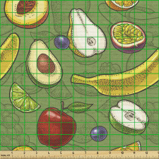 Tropikal Parça Kumaş Muz Avokado Elma Armut Şeftali Modelleri