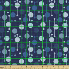 Soyut Parça Kumaş Absürd Geometrik Noktalar Mavi Tonlarında