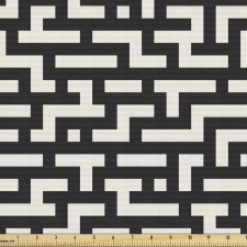 Geometrik Parça Kumaş Labirent Tuğla Gibi Düzensiz Motifler
