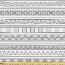 Soyut Parça Kumaş El Çizimi Şeklinde Sıralı Geometrik Motifler