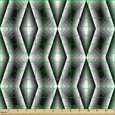 Geometrik Parça Kumaş Monokrom Zikzak Desenli