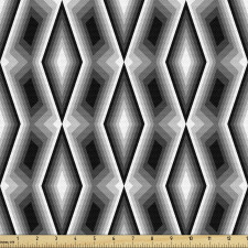 Geometrik Parça Kumaş Monokrom Zikzak Desenli