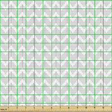 Geometrik Parça Kumaş Beyaz Zikzak Desenli