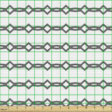 Geometrik Parça Kumaş Dörtgen Zincirler Desenli