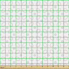 Geometrik Parça Kumaş Yaprak Motifi Desenli