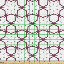 Geometrik Parça Kumaş Altıgen Formda Yıldızlı Süsleme Desenli