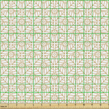 Geometrik Parça Kumaş Soyut Dekoratif Kare Formda Yapraklar