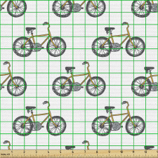 Ulaşım Araçları Parça Kumaş Tekrarlı Silüetler Bisiklet Desenli
