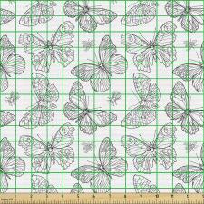 Kelebek Parça Kumaş Pul Kanatlı Böcekler Monokrom Tarz Çizim