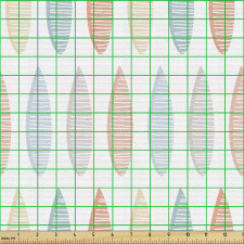 Pastel Parça Kumaş Soyut Çizgili Yaprak Şekilleri Düz Arkaplan