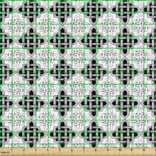 Geometrik Parça Kumaş Siyah Beyaz Kelt Düğüm