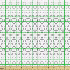 Geometrik Parça Kumaş Siyah Beyaz Daire