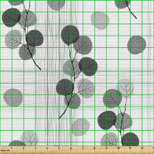 Ağaçlar Parça Kumaş Akromatik Modern Yaprak Desenli