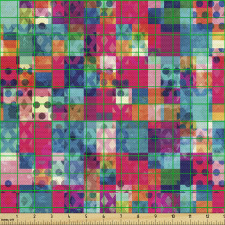 Geometrik Parça Kumaş Dekoratif Kareler