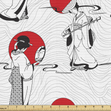 Asya Parça Kumaş Kimono Giyen Sanatsal Tekrarlı Kadın Çalışması