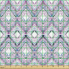 Soyut Parça Kumaş Mor ve Mavi Tonlarında Geometrik Karo Formlar