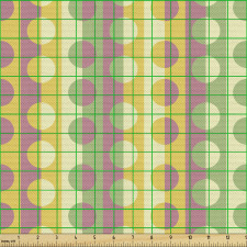 Geometrik Parça Kumaş Rengarenk Düz Şeritler ve Daireler