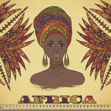 Etnik Parça Kumaş Güzel Afrikalı Kadın