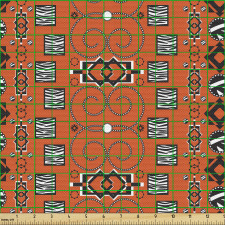 Soyut Parça Kumaş Turuncu Kilim Desenli