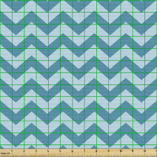 Modern Parça Kumaş Mavi Zikzak Desenli