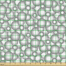 Modern Parça Kumaş Gri Beyaz Halkalar