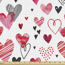 Aşk Parça Kumaş Pembe Kırmızı Kalp
