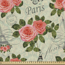 Ülkeler ve Şehirler Parça Kumaş Paris Gülleri