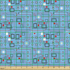 Modern Parça Kumaş Minik Bağlatılı Geometrik Desenli