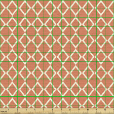 Geometrik Parça Kumaş Turuncu Beyaz Dörtgen