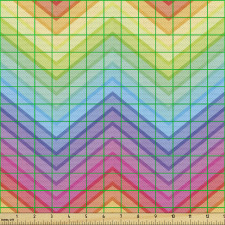 Rengarenk Parça Kumaş Gökkuşağı Zikzakları