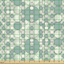 Geometrik Parça Kumaş Mavi Beyaz Daireler Çemberler