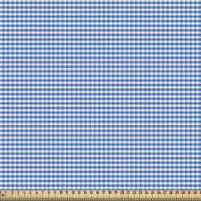 Çizgili Parça Kumaş Beyaz Mavi Kareli