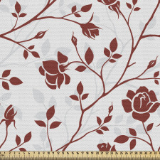 Bitki Parça Kumaş Kırmızı Çiçek Silüetli Güzel Duvar Kağıdı