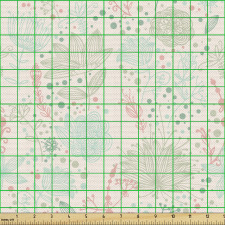 Bitki Parça Kumaş Pastel Tonlarda Yuvarlak Şekilli Çiçekli Afiş