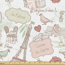 Şehir Parça Kumaş Sevimli Fransa Geleneği Temalı Duvar Kağıdı