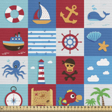 Marina Parça Kumaş Denizcilik Malzeme Çizimli Duvar Kağıdı