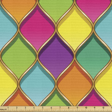Geometrik Parça Kumaş Altın Detaylı Mozaik Desenli Kompozisyon